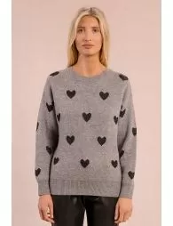Pull en maille à motif cœur
