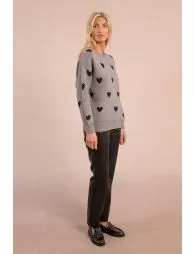 Pull en maille à motif cœur
