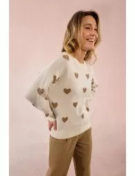 Pull en maille à motif cœur