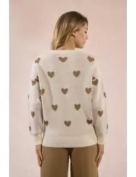 Pull en maille à motif cœur