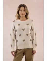 Pull en maille à motif cœur