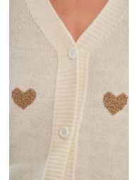 Cardigan en maille à motif cœur