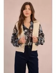 Gilet sans manches en maille parsemée de sequins
