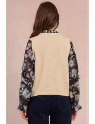Gilet sans manches en maille parsemée de sequins