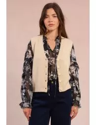 Gilet sans manches en maille parsemée de sequins