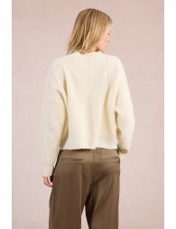Pull en maille, fleurs fantaisies