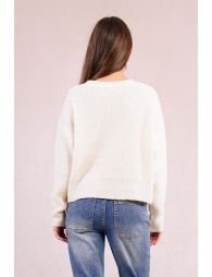 Knitted cardigan, fancy flowers