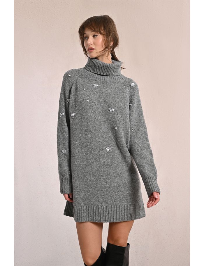 Robe pull à strass