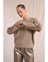Sweater with buttoned sleeves