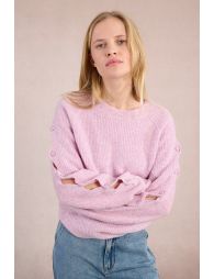 Sweater with buttoned sleeves