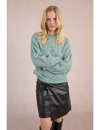 Openwork knit sweater