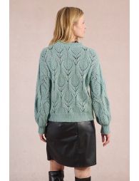 Openwork knit sweater