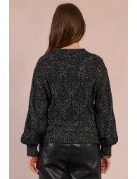 Openwork knit sweater