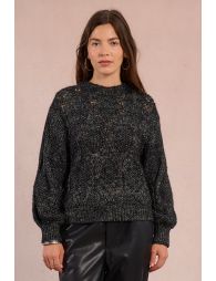Openwork knit sweater