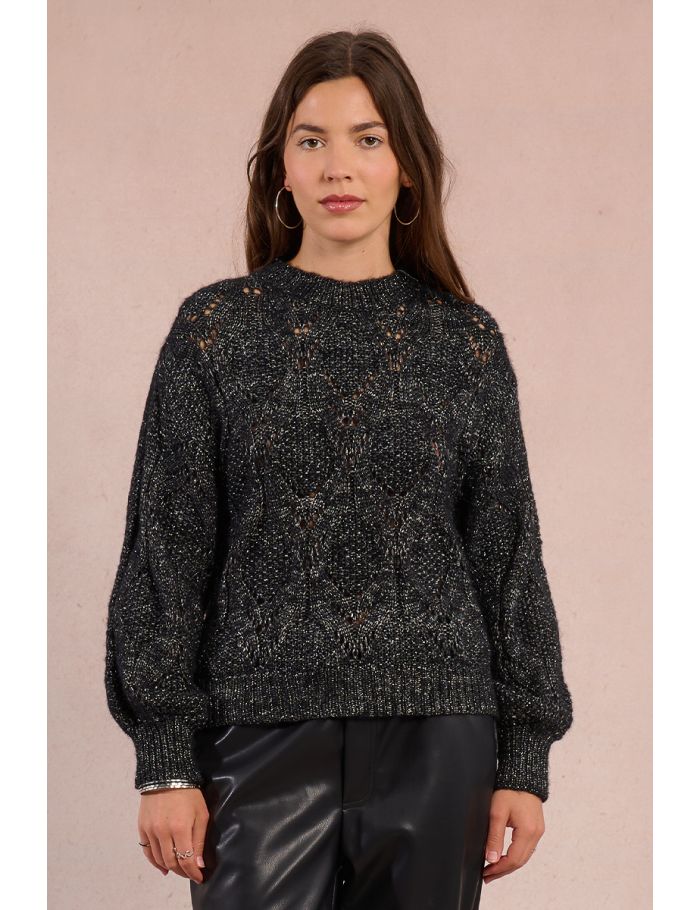 Openwork knit sweater