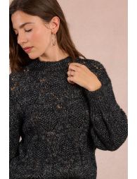 Openwork knit sweater