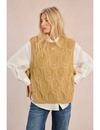 Sleeveless sweater to tie at the sides