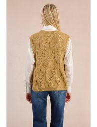 Sleeveless sweater to tie at the sides