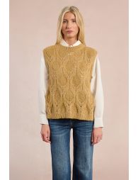 Sleeveless sweater to tie at the sides