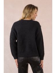Embossed floral knit sweater