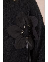 Embossed floral knit sweater