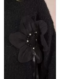 Pull en maille à fleurs en relief
