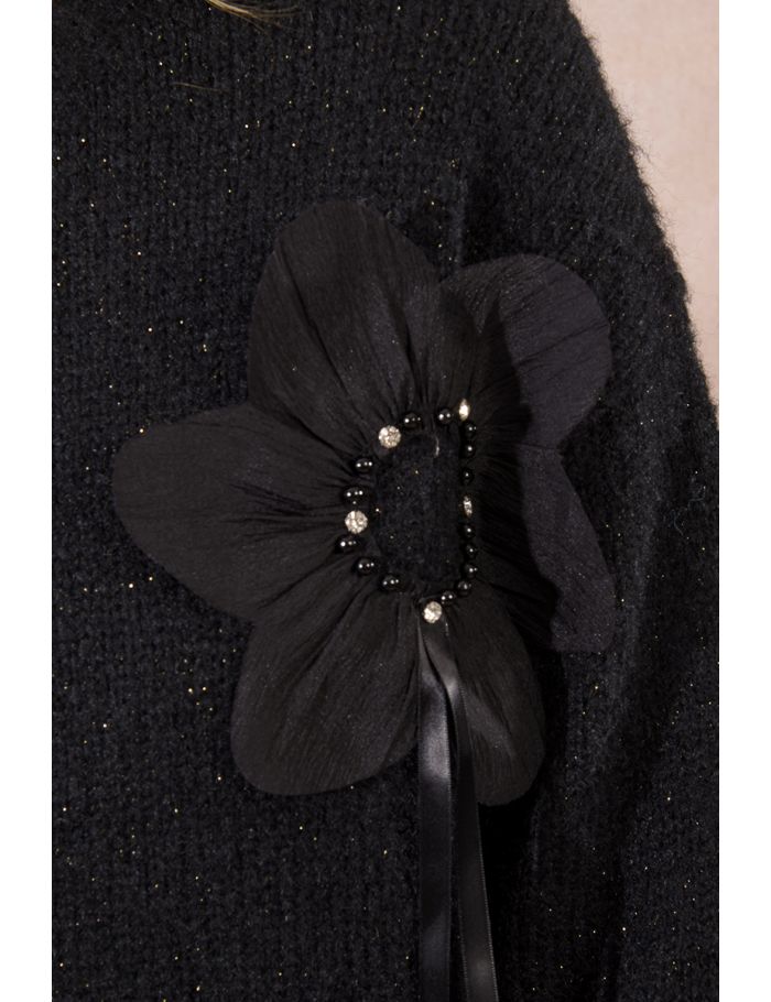 Embossed floral knit sweater