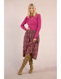 Jupe midi, imprimé floral