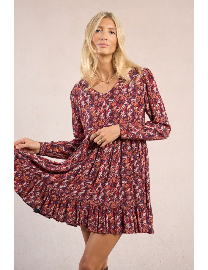 Robe courte, imprimé fleuri