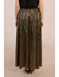 Long pleated and iridescent skirt