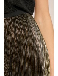 Long pleated and iridescent skirt