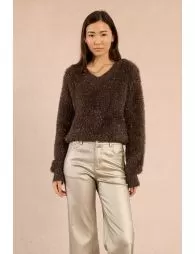 Pull duveteux, fils lurex
