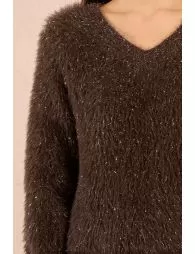 Pull duveteux, fils lurex