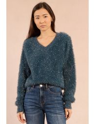 Fluffy sweater, lurex yarns