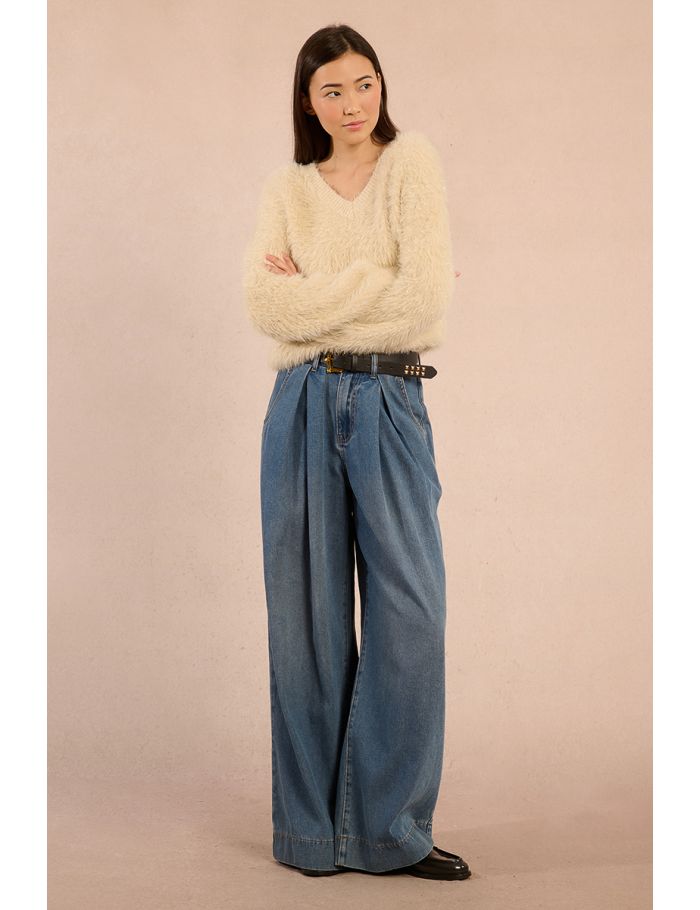 Fluffy sweater, lurex yarns