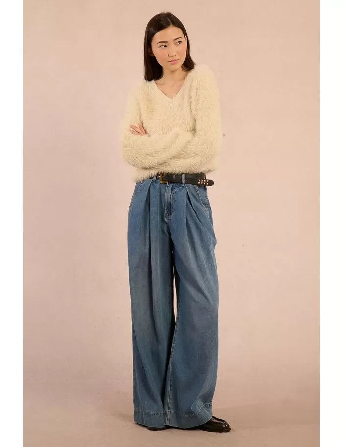 Pull duveteux, fils lurex