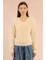 Pull duveteux, fils lurex