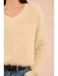 Pull duveteux, fils lurex