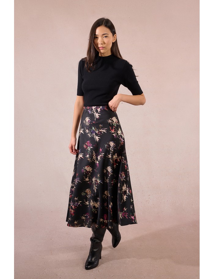 Jupe longue à motif floral