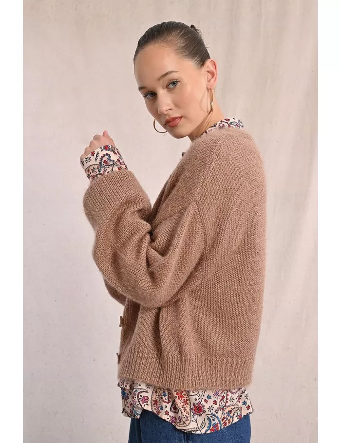 Cardigan boutonné en maille