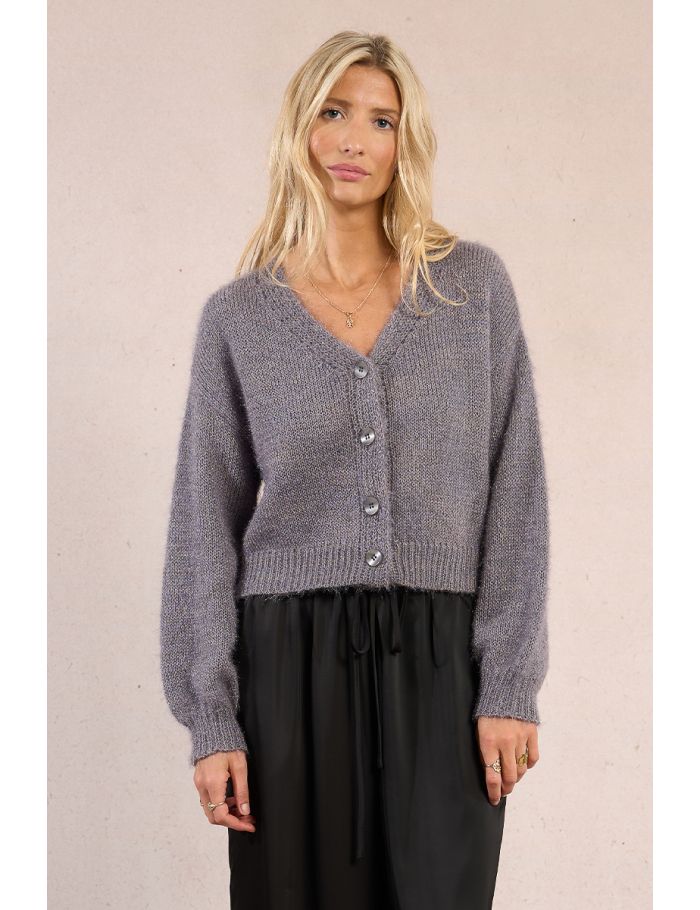 Button-down knit cardigan