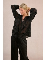 Semi-sheer voile blouse