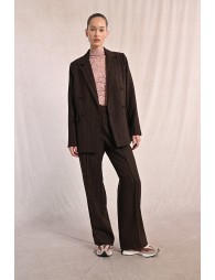 Wide leg pleated trousers