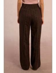 Wide leg pleated trousers