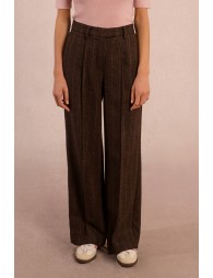 Wide leg pleated trousers
