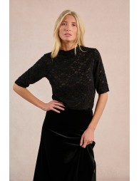 Semi-sheer lace top