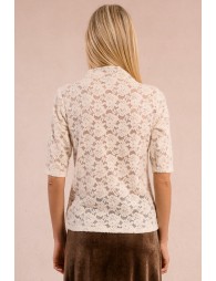 Semi-sheer lace top