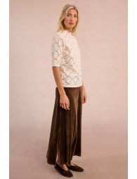 Semi-sheer lace top