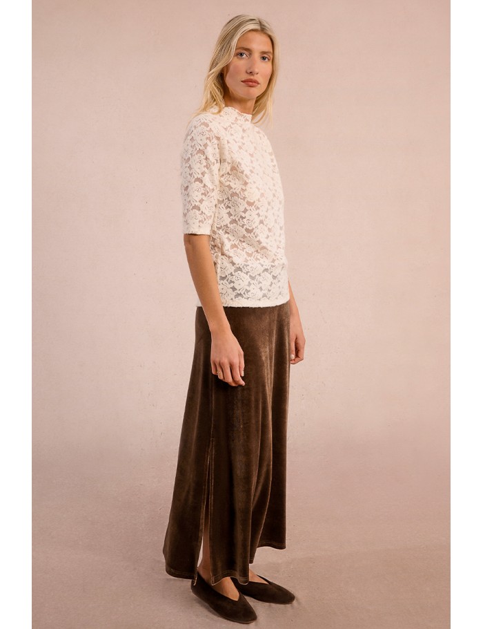 Top en dentelle semi-transparente