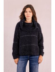 Pull rayé en maille, insert sequins